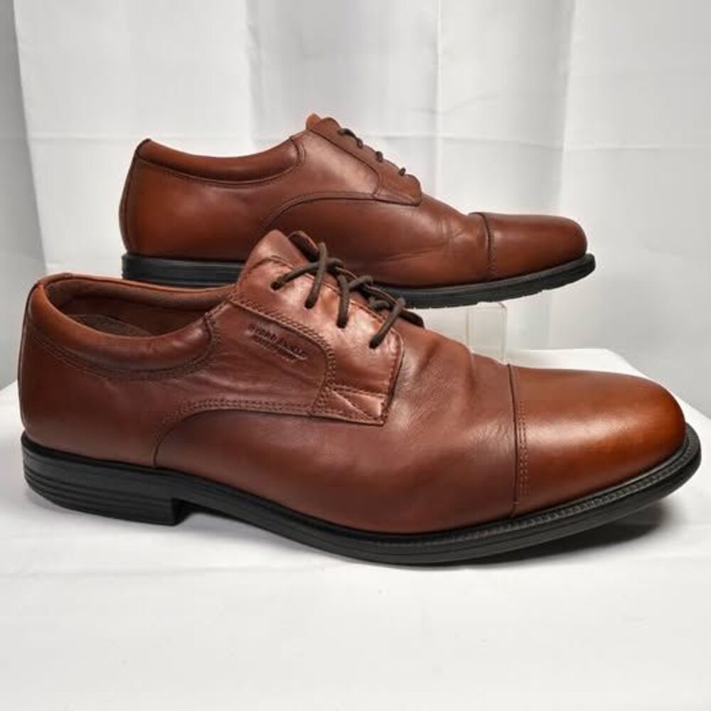 Rockport Men’s Waterproof Cap Toe Oxfords Size 10 XW Brown Leather [V82352]